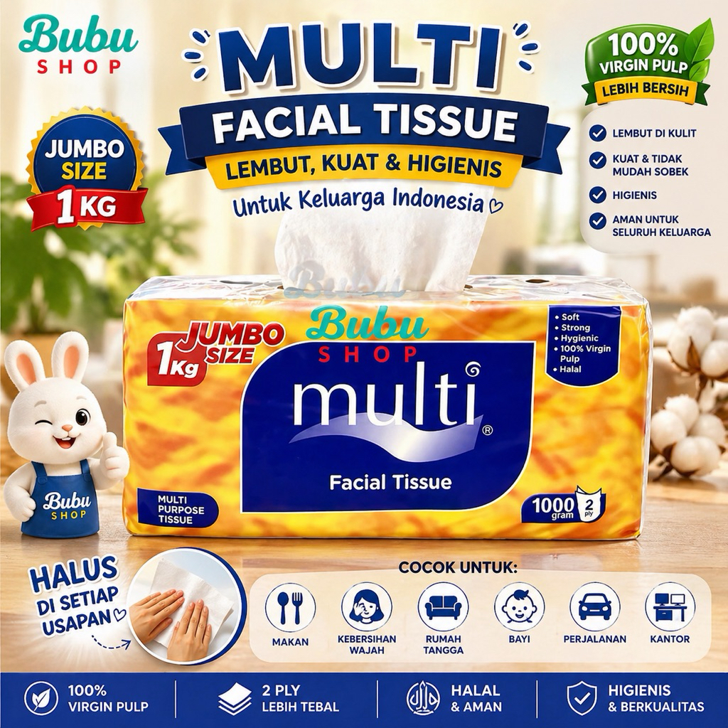 Tissue / Tisu facial muka Multi 1000 gram / 1 kg 2 ply serbaguna