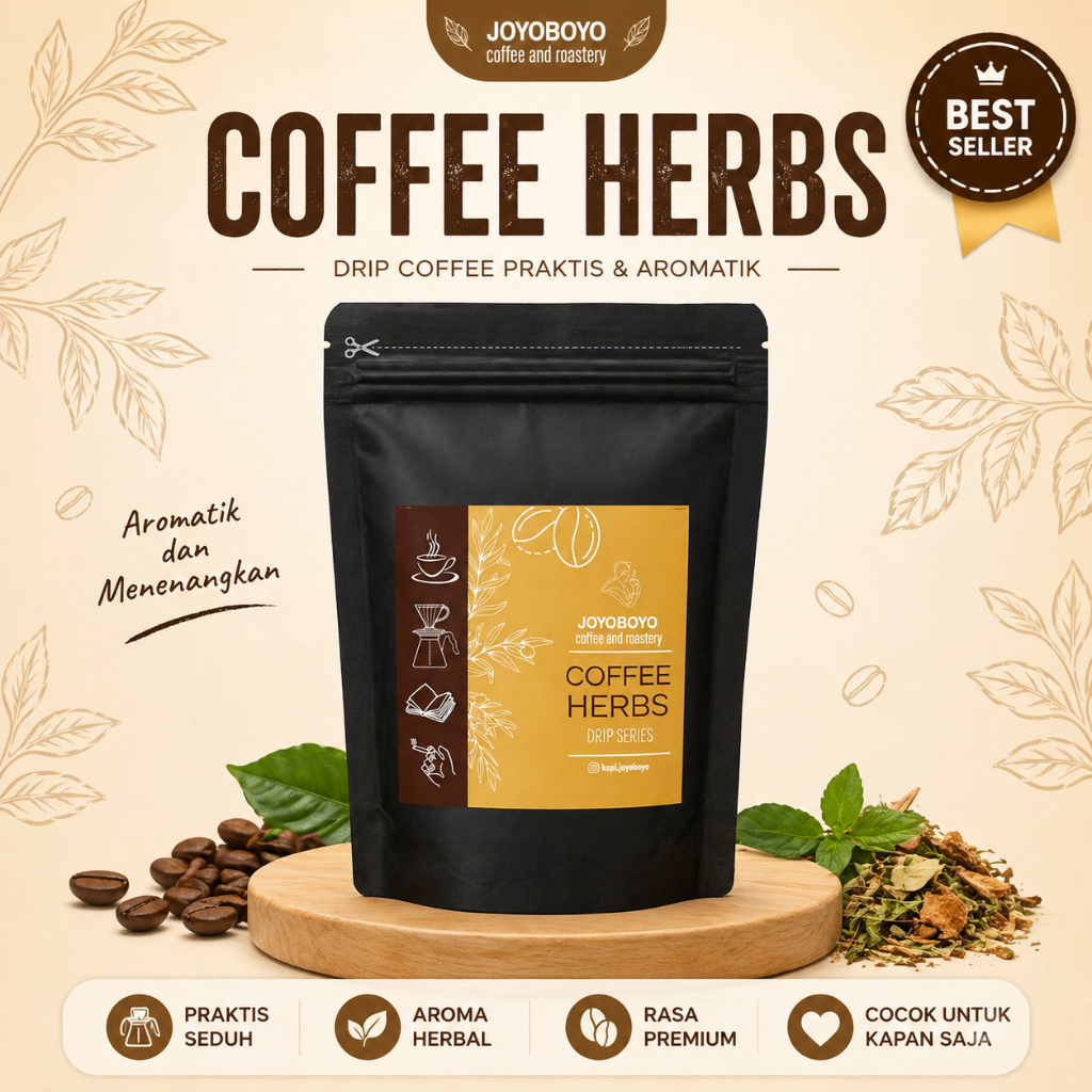 Kopi Herbal Coffee Herbs Joyoboyo | Drip Coffee Praktis Aroma Herbal Premium