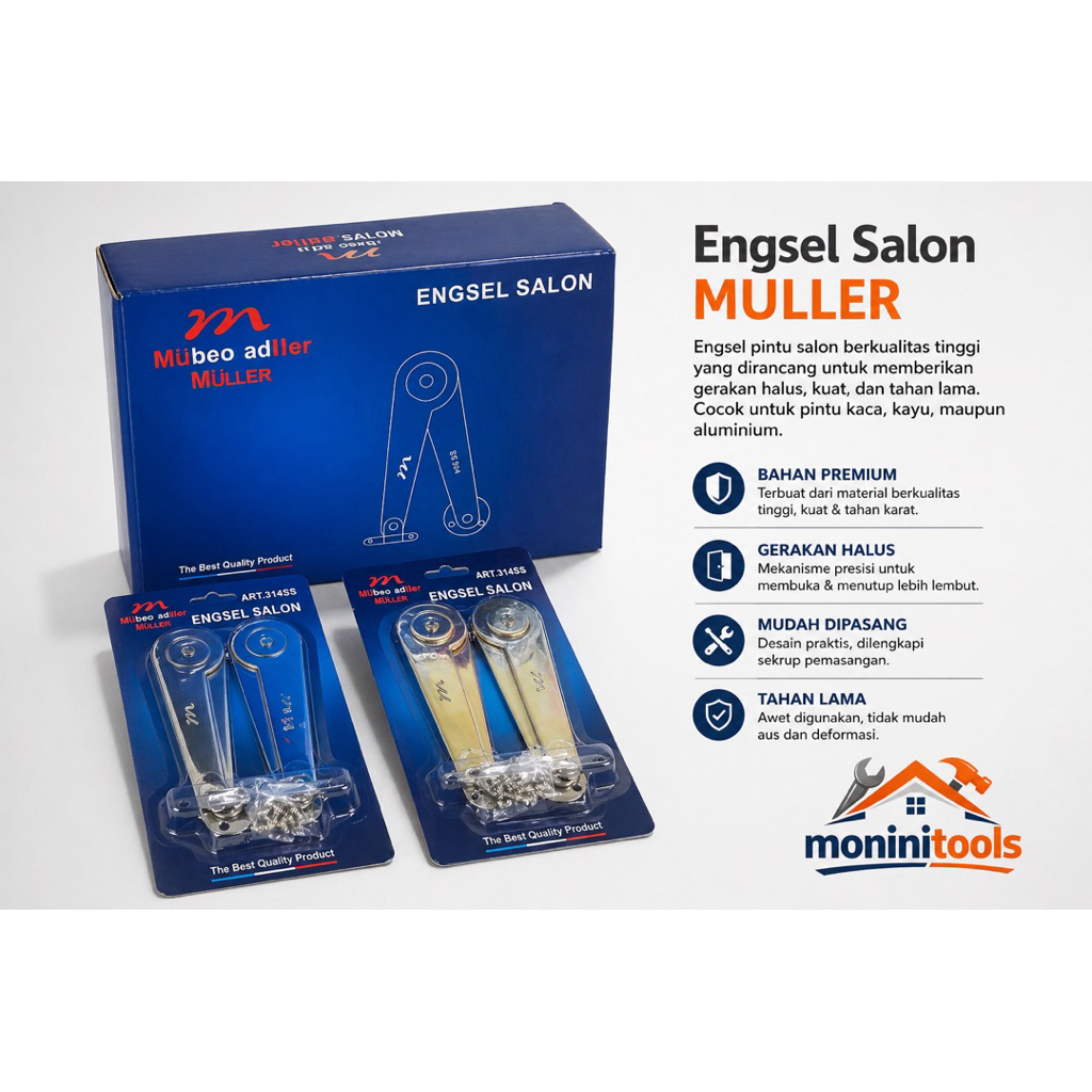 MULLER Engsel Salon Stainless Steel Muller Sikutan Jendela 9inch
