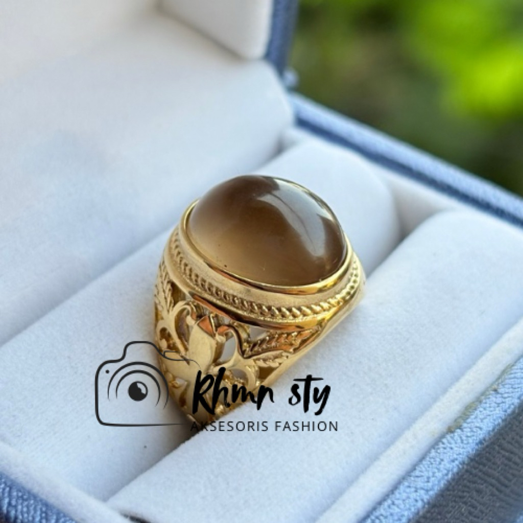 cincin batu akik bio solar ring kuning
