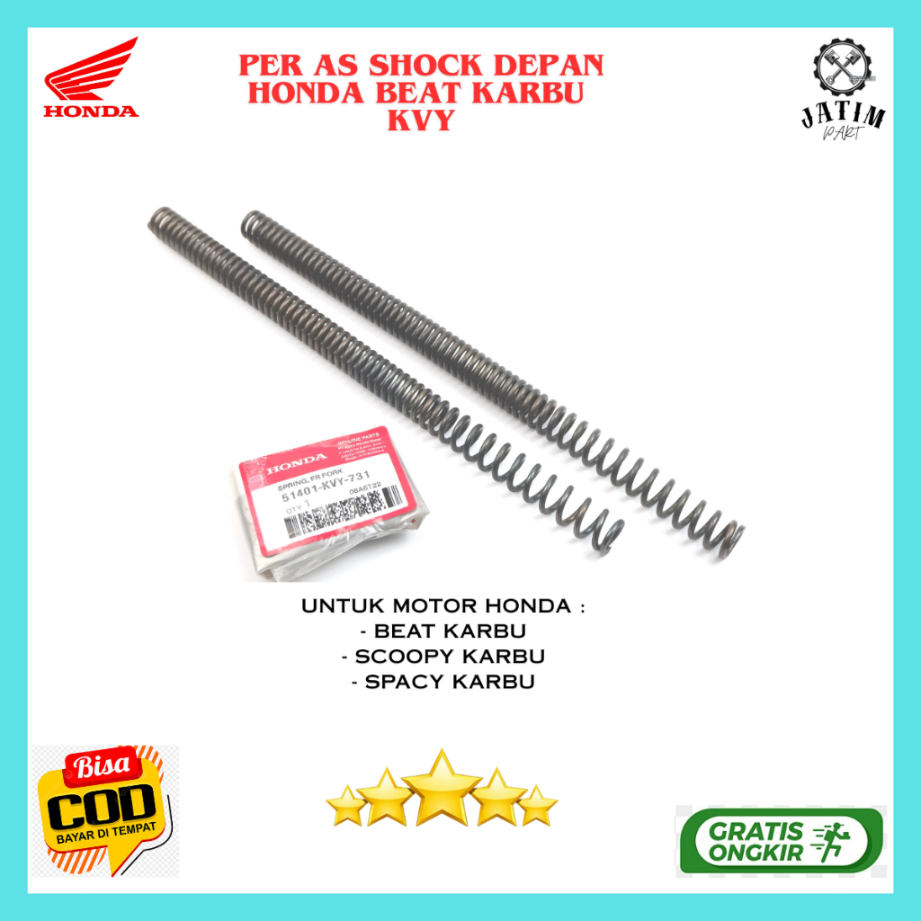 Per Shock Depan Beat karbu Ori / Per as Shock Depan Honda Vario Karbu Asli Bawaan Motor - KVY