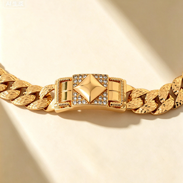 Gelang Rantai Antik Retro Zircon Emas French Style Klasik Elegan Anti Luntur untuk Wanita Remaja Tit
