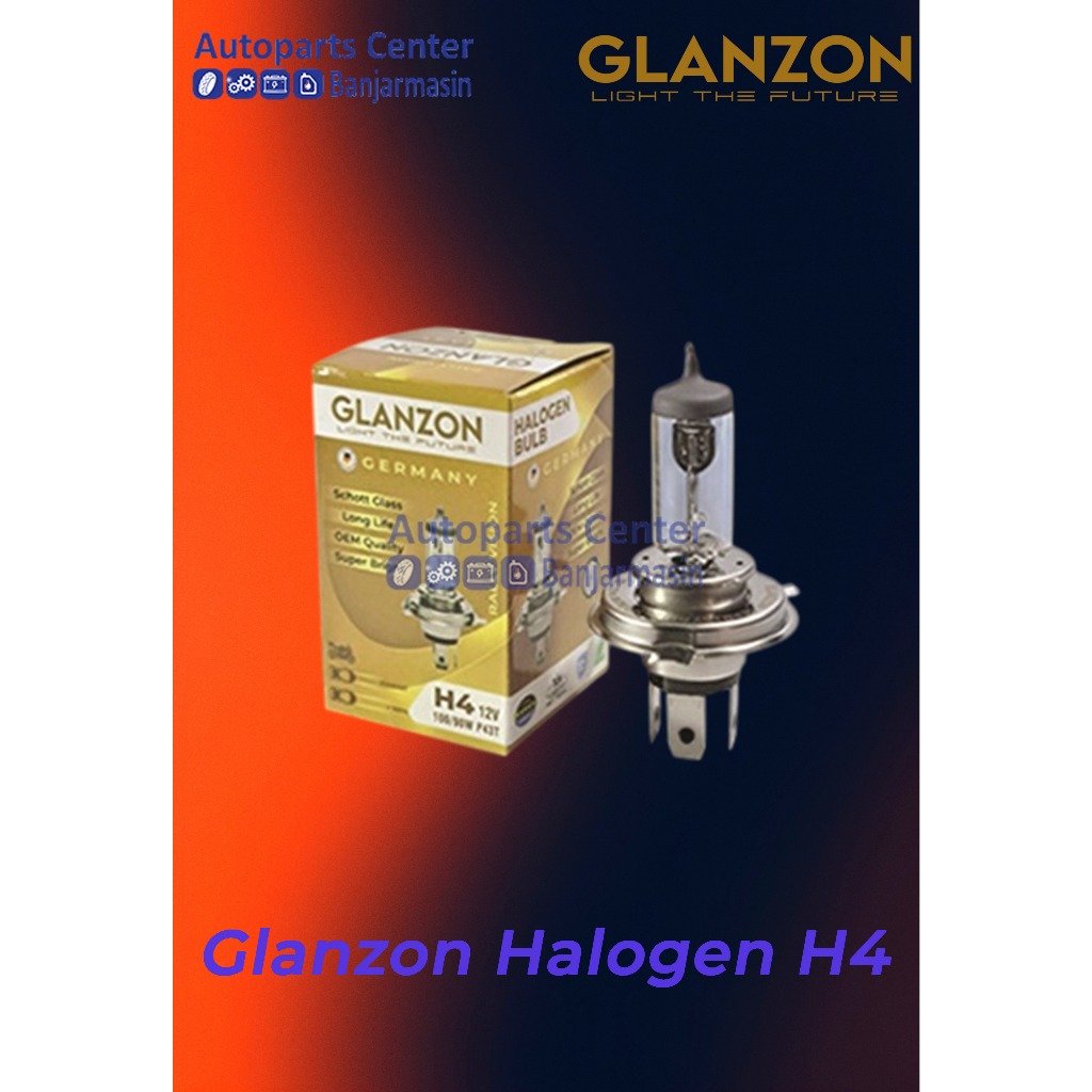 Glanzon Auto Halogen Lamp - Halogen H4 - H4 Series P43T