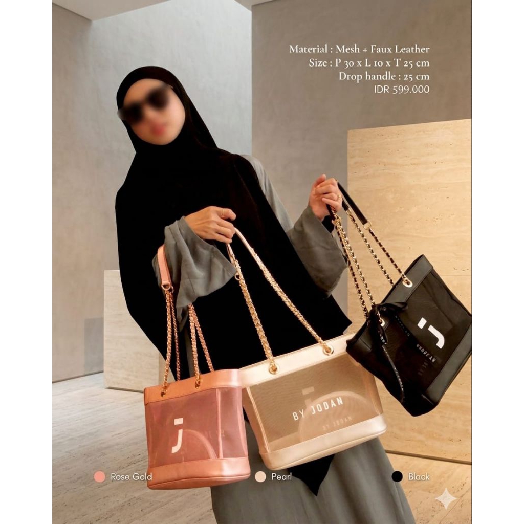 BOGEL BY JODAN | TOTEBAG JARING | BOWGEL | TOTEBAG BLACK M | TOTEBAG TRANSPARAN (READY STOCK)