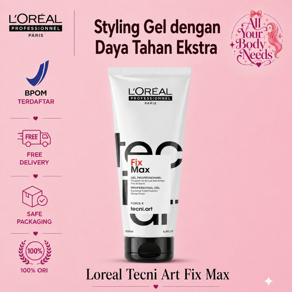 Loreal Tecni Art Fix Max 200 ML Styling Gel Rambut Pria Extra Hold Gel Rambut Loreal