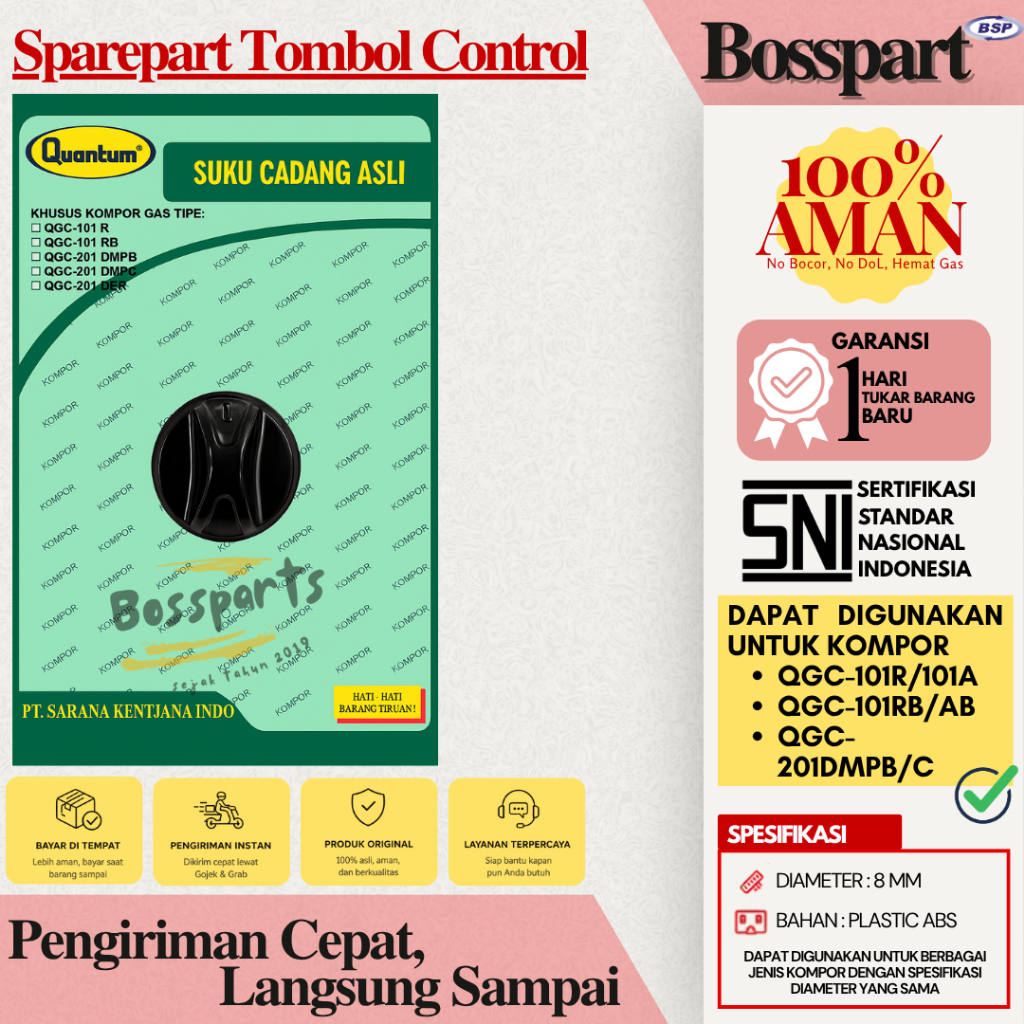 Quantum Sparepart Kompor Tombol Control Black / Knob Kompor Gas Quantum ORIGINAL