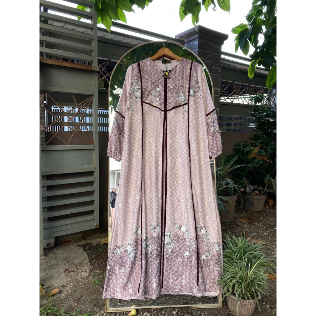 GAMIS VISCOSE JAGUAR SEANA DRESS EXSLUSIVE WELTA-GAMIS JAGUAR VISCOSE MIX SWAROVSKI MOTIF BUNGA BUSU