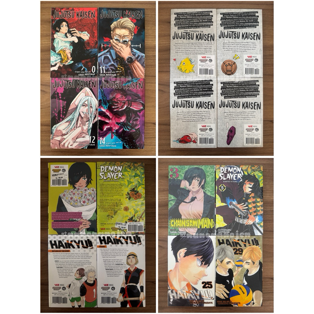 Jujutsu Kaisen, Demon Slayer, Haikyuu, Chainsaw Man English Manga SEALED & UNSEALED