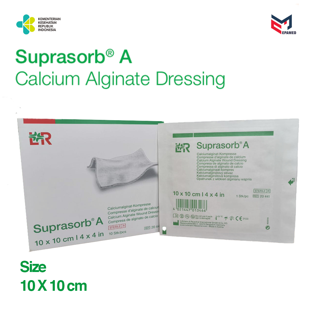 Suprasorb A 10x10cm Calsium Alginate Wound Dressing Kasa Luka Decubitus Diabetes