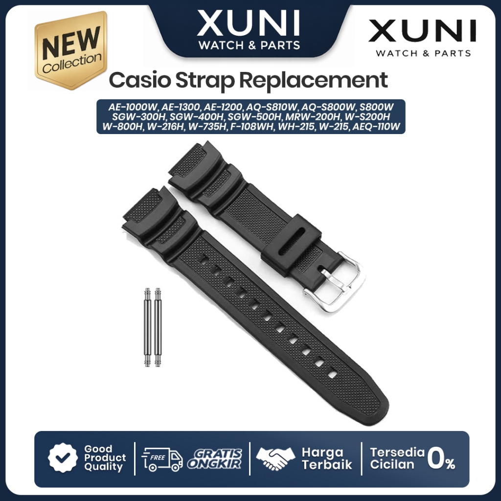 Tali Karet Rubber Strap Jam Tangan Casio AE-1000W AE1000 AE1000W AE-1300 AE1300 AE-1200 AE1200