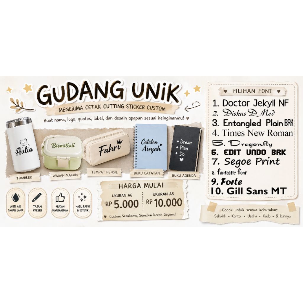 Cutting Sticker Custom Stiker Anti Air Kustom Size A6/A5
