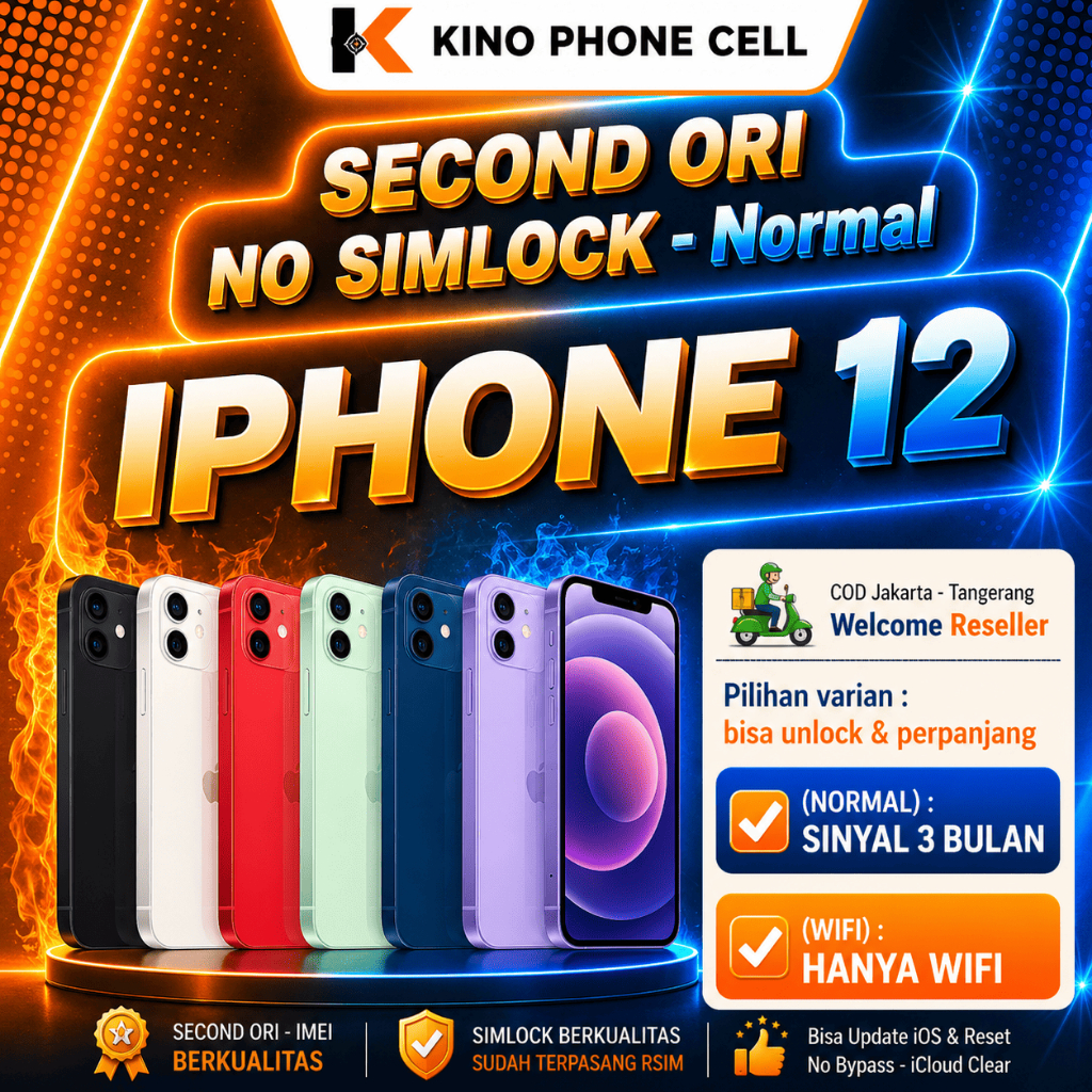 IPHONE 12 & IPHONE 12 Mini Second 64GB 128GB 256GB Inter Normal Fullset Kino Phone Cell
