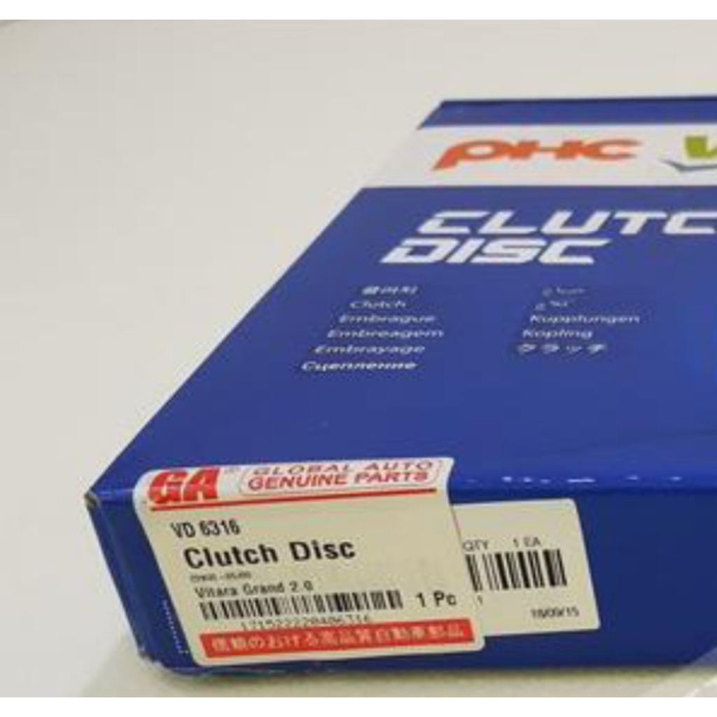 PLAT KOPLING KAMPAS KOPLING KAIN KLOS CLUTCH DISC GRAND VITARA ESCUDO 2.0 2000CC DOHC VD6316 VALEO K