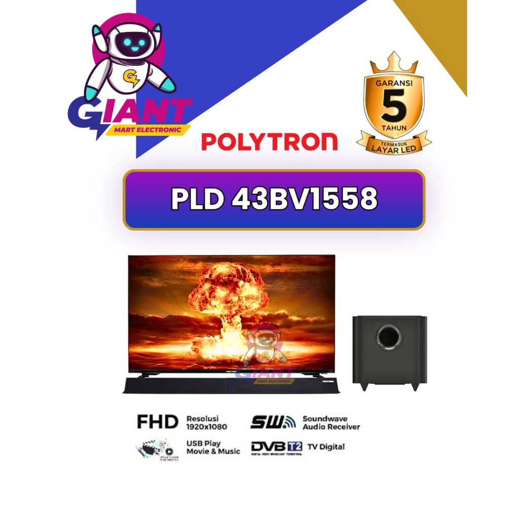 TV LED SOUND BAR DIGITAL PLD 43BV1558 / PLD43BV1558 / PLD-43BV1558 43 INCH