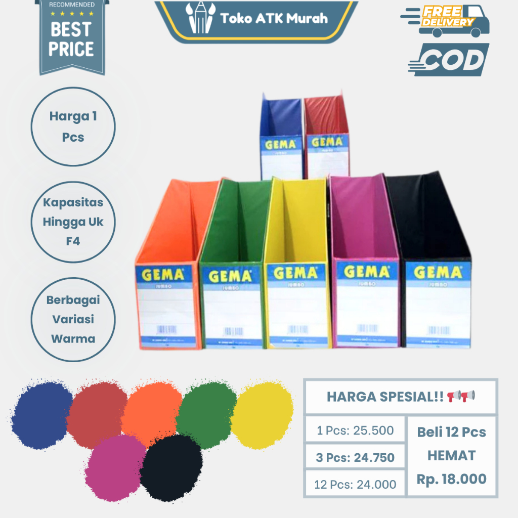 Box File GEMA Tempat Penyimpanan Dokumen & Arsip Kantor / Sekolah