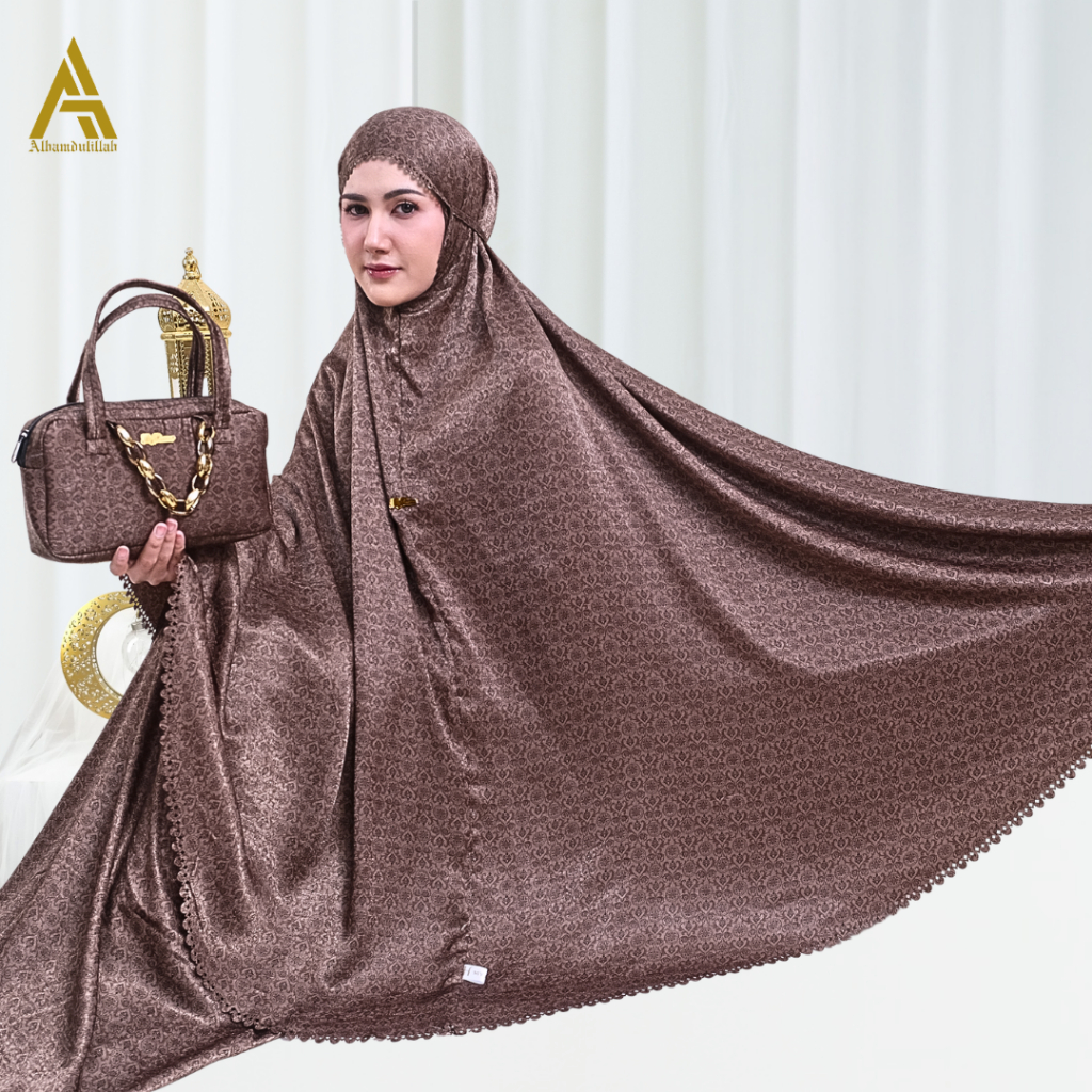 ALHAMDULILLAH - Mukena 2in1 Dewasa Mewah Santorini Silk Lasercut Mafaza Series