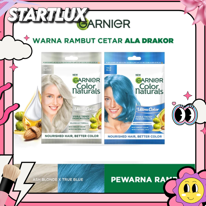 (Bundling) Garnier Color Natural Sachet Ash Blonde + True Blue