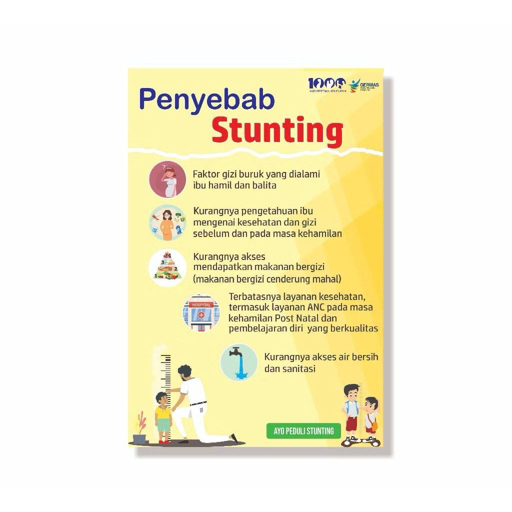 Poster Kesehatan, Poster Penyebab Stunting, Poster Stunting