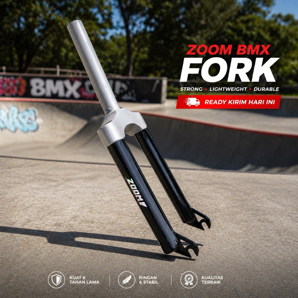 Fork Sepeda Bmx Zoom Custom Steel Kuat Tahan Lama