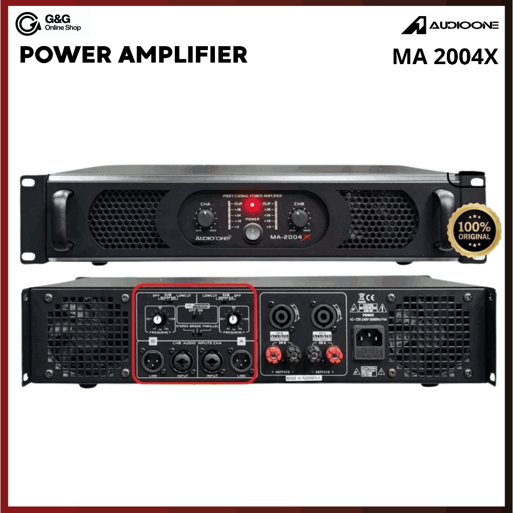 AUDIO ONE MA 2004X Power Amplifier 2000Wx2 | Bass Super Nendang Suara Jernih Original I GNG