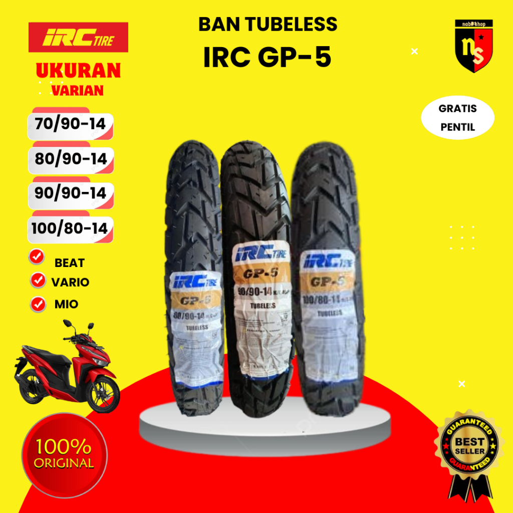 Ban Motor Matic / IRC GP 5 Ring 14 Tubles Bonus Pentil