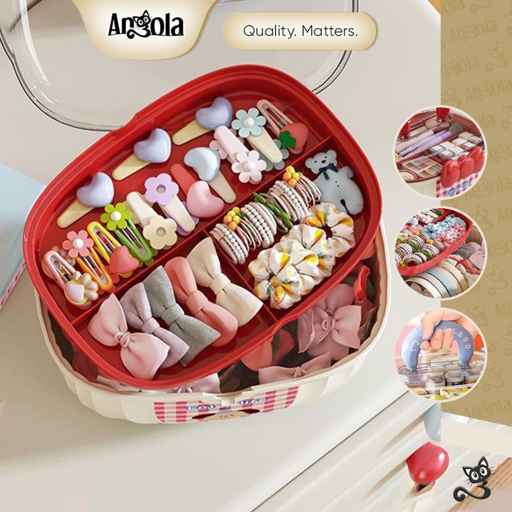 ANGOLA Storage Box Organizer C23A Kotak Penyimpanan Mini Aksesoris Rambut Mainan Kosmetik Obat