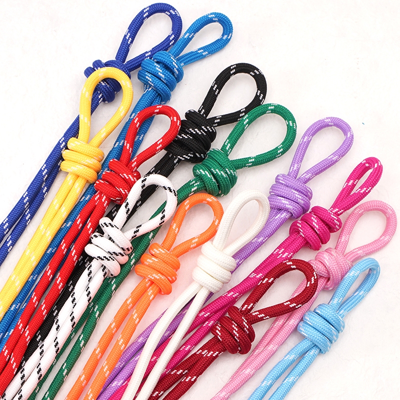 Tali Polyester 5mm Panjang 5m Warna Warni, Tali Lubang Besar untuk Gantungan Kunci & Liontin DIY, Ba