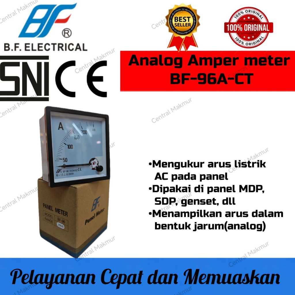 ORIGINAL ANALOG AMPER METER BF-96A-CT 50A - 3000A