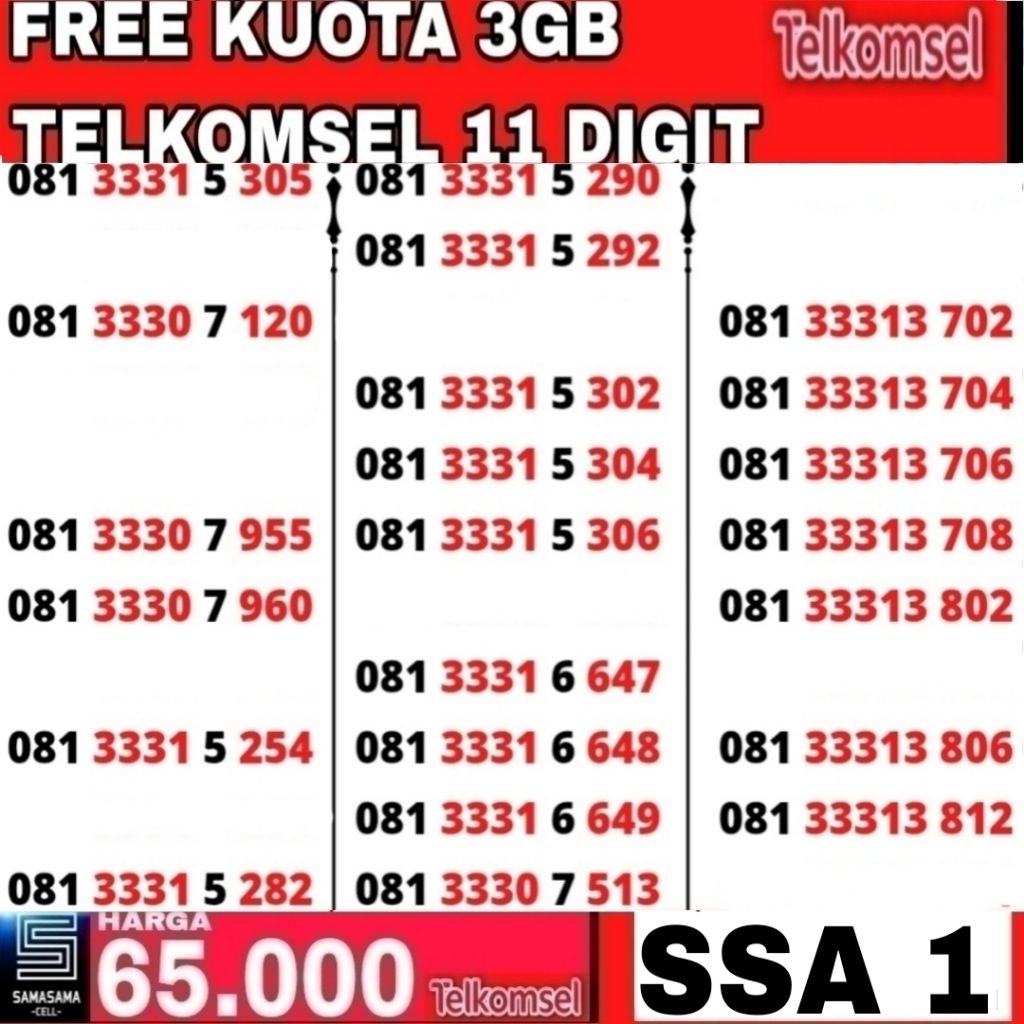 KARTU PERDANA TELKOMSEL SIMPATI/ NOMOR CANTIK TELKOMSEL / NOMER CANTIK TELKOMSEL SIMPATI / BY U by T