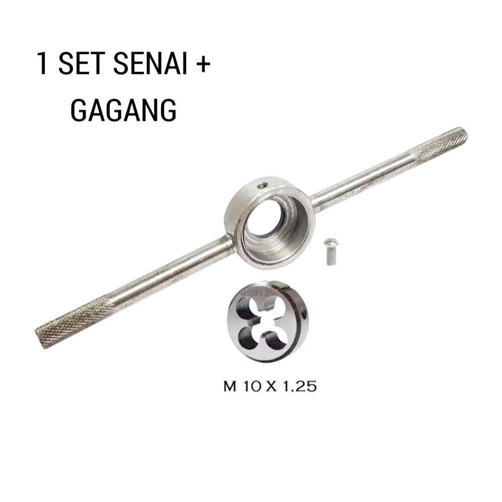 mata senai M10×1.25 set gagang 30mm paket senay snai ulir drat baut 14