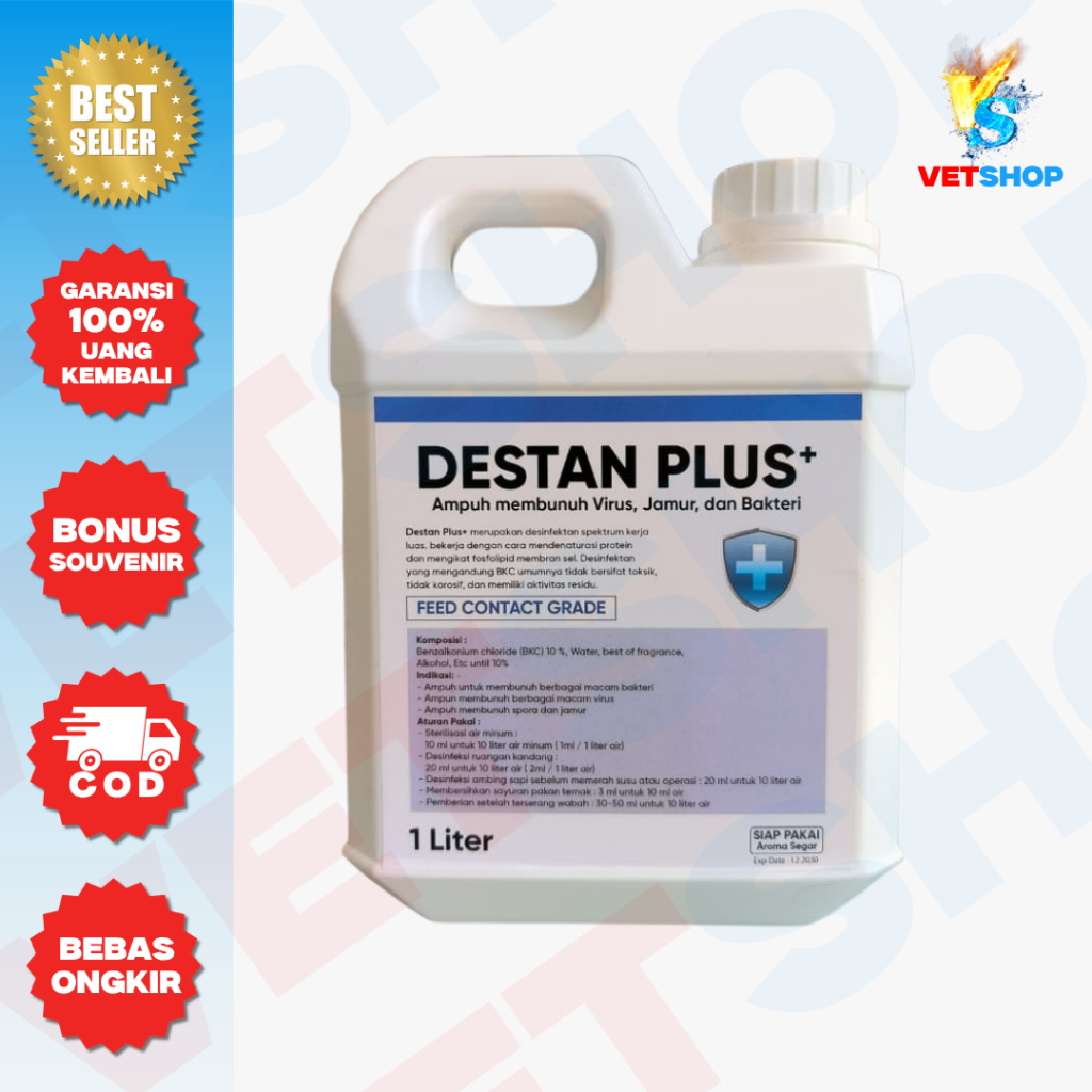 DESTAN PLUS 1 Liter - Desinfektan Serbaguna - VETSHOP
