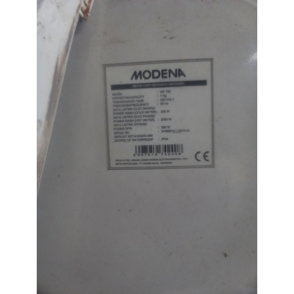 diamo mesin cuci front loading modena wf 762