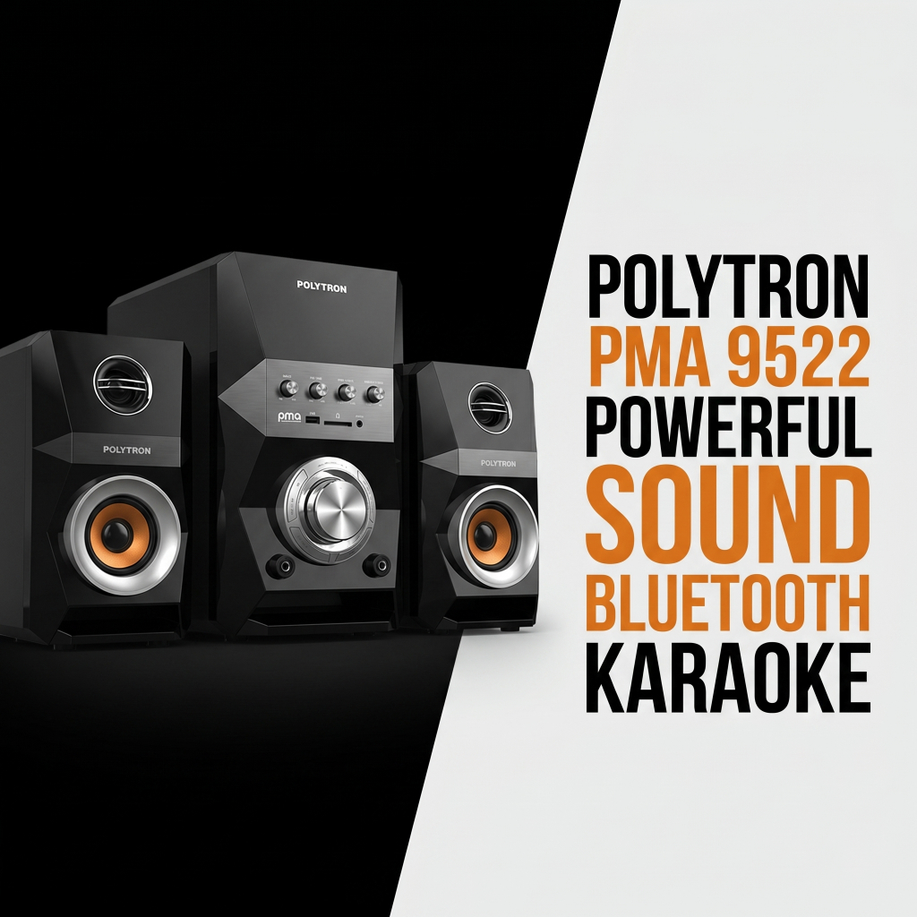 Polytron PMA 9522 Speaker Karaoke, Bluetooth, USB, Radio FM, Bass, Treble, Volume, Bazzoke