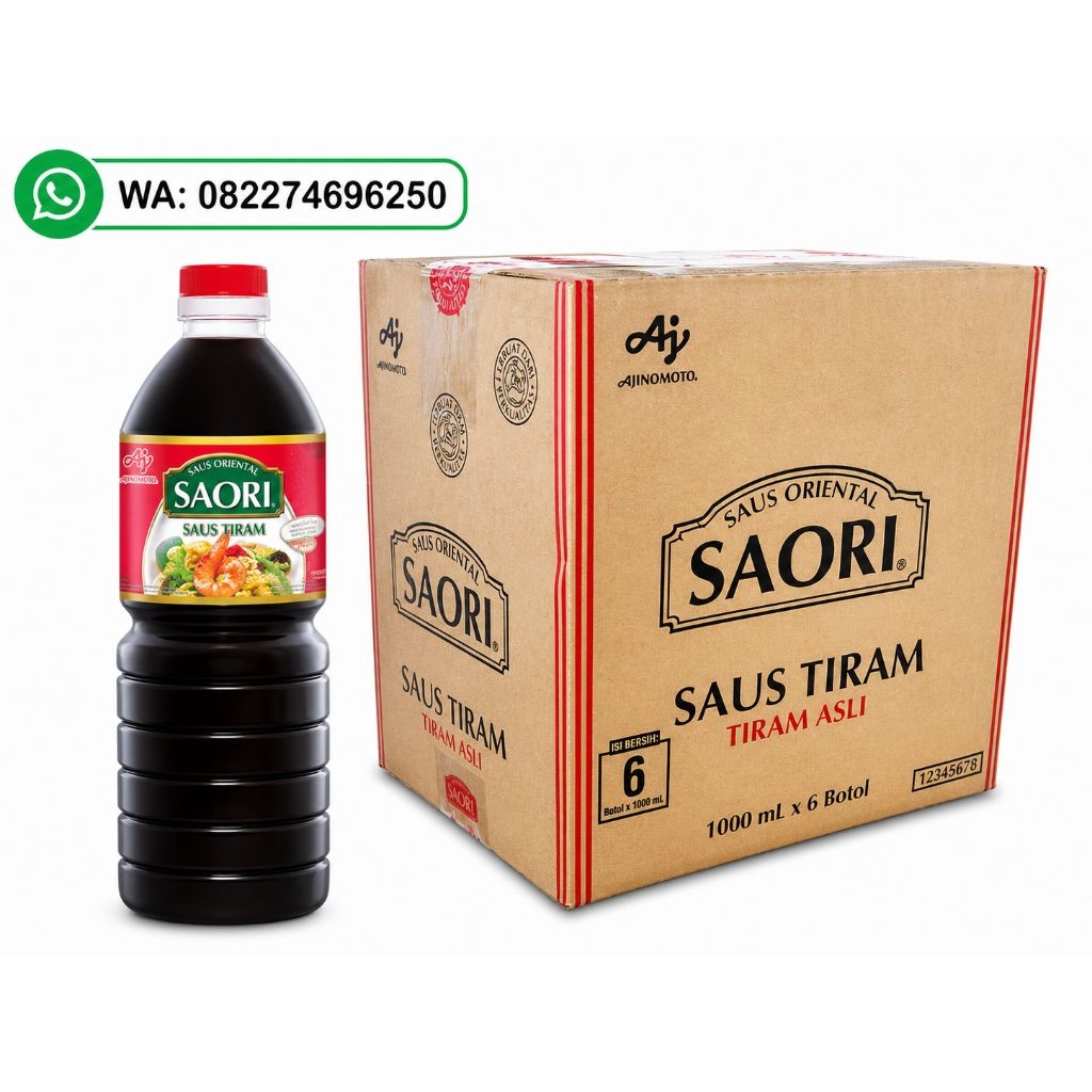 Saori Saus Tiram 1 Liter  Dus- Gurih Asin, Tanpa Perisa Tiram, Halal