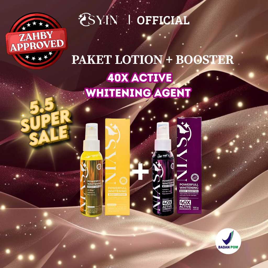 PAKET POWERFULL WHITENING Body Lotion + POWERFULL WHITENING Body Booster Osyin Glow