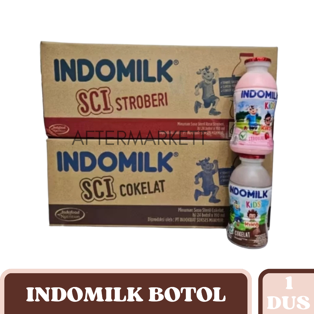 Indomilk Susu Cair Botol 190ml - Tinggi Kalsium, Fosfor, dan Vitamin D