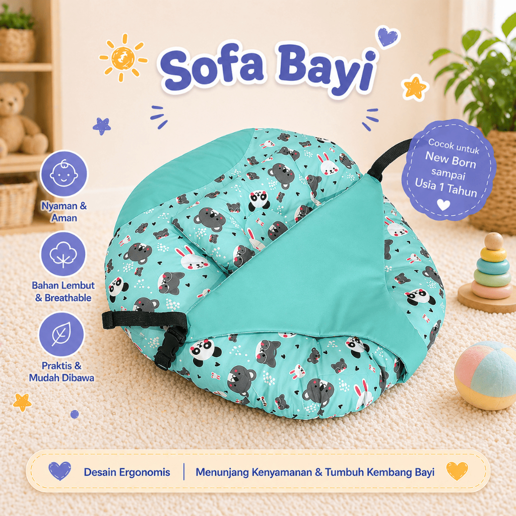 Sofa Bayi 2in1 sofa pengaman New Born Multifungsi  Free Bantal