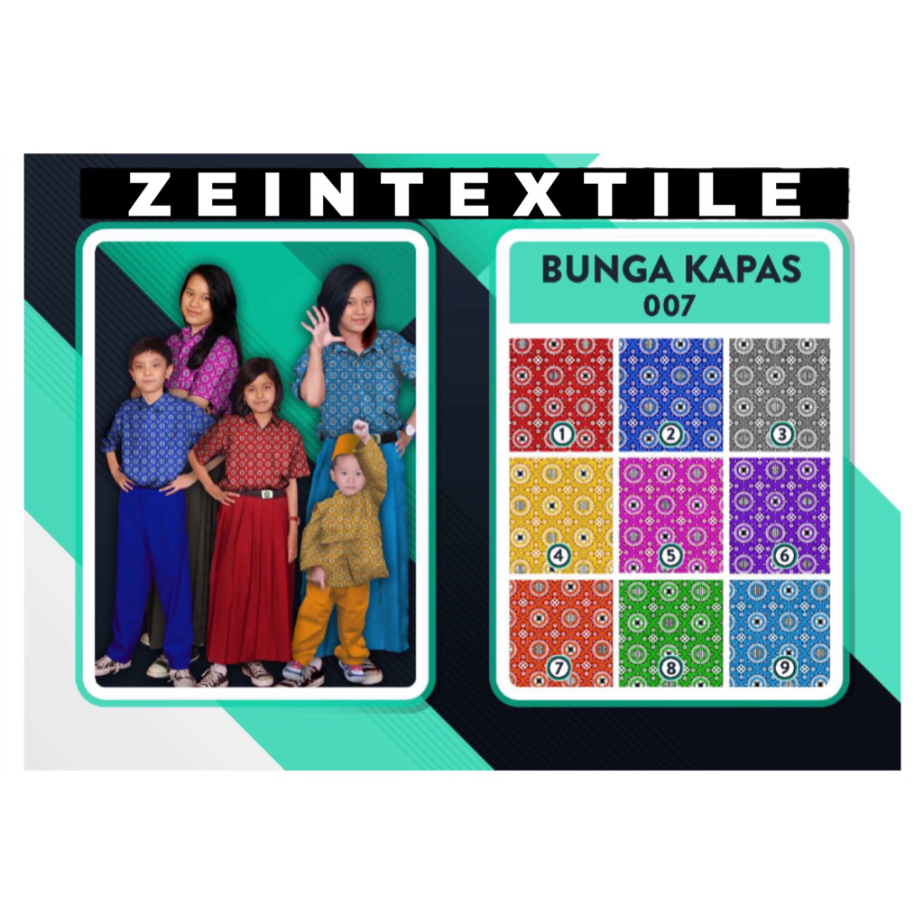 KAIN BATIK SERAGAM SEKOLAH PAUD / TK MOTIF BUNGA KAPAS / 0,50cm
