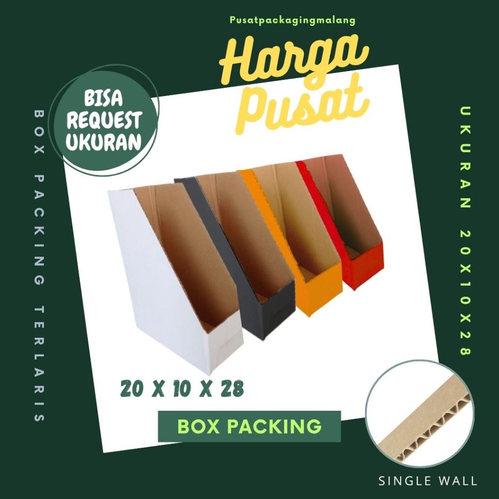 Bok Rak Kecil 20x10x28 Box File Packing Kotak Kemasan Karton File Dokumen