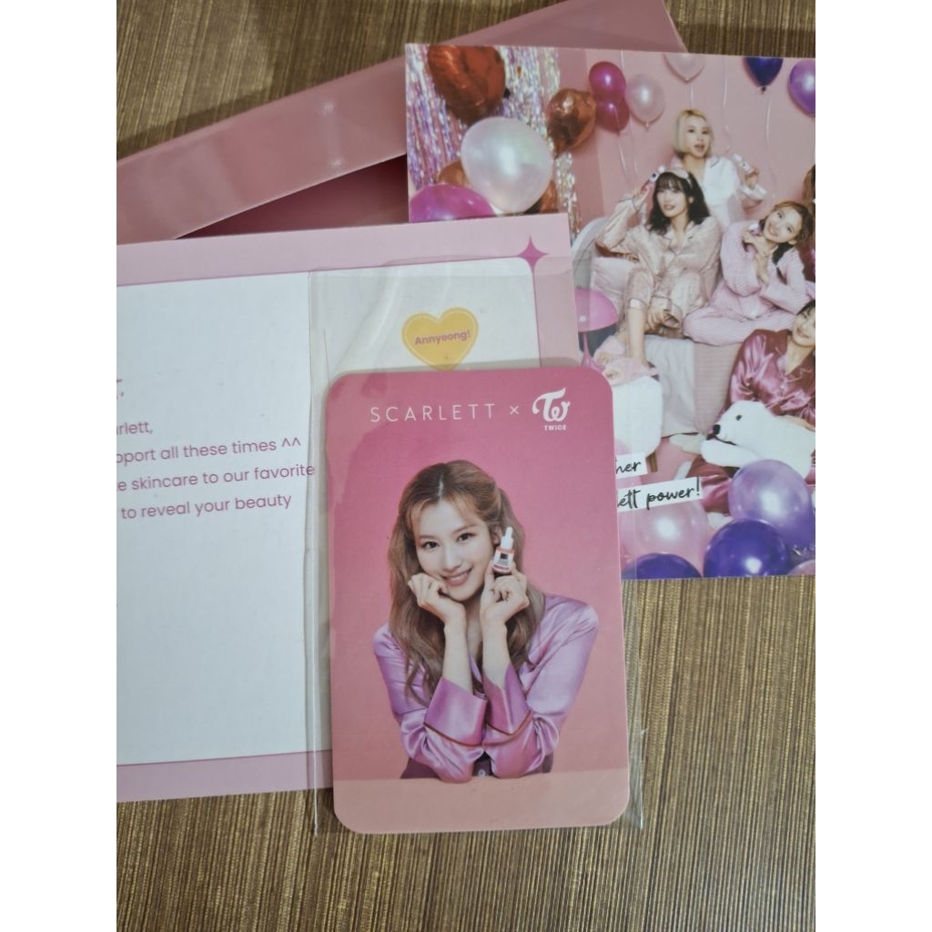 STOK TERAKHIR PC Scarlett x Twice Fullset Sana Group ORI LENGKAP Postcard Amplop No Deff Bonus Gemes