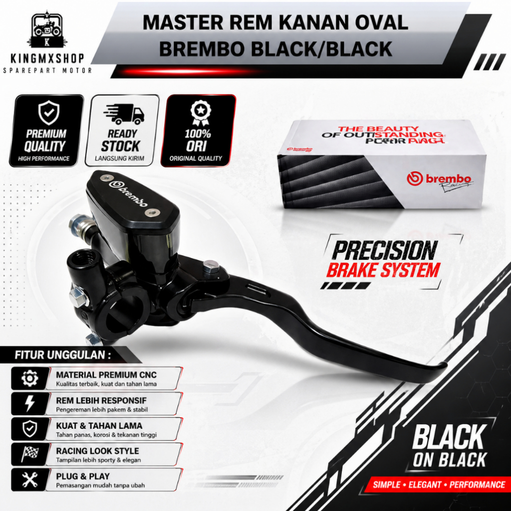MASTER REM KANAN OVAL BREMBO BLACK