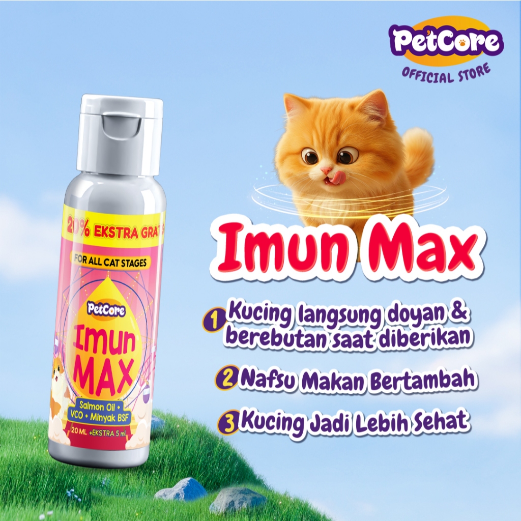 Petcore Imun Max - Vitamin Kucing | Penambah Nafsu Makan dan Imun Booster Kucing