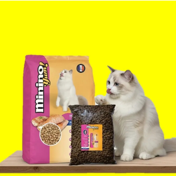 Makanan Kucing MININO YUM kemasan 7 KG MININO YUMS Untuk Kitten & Adult Rasa Salmon
