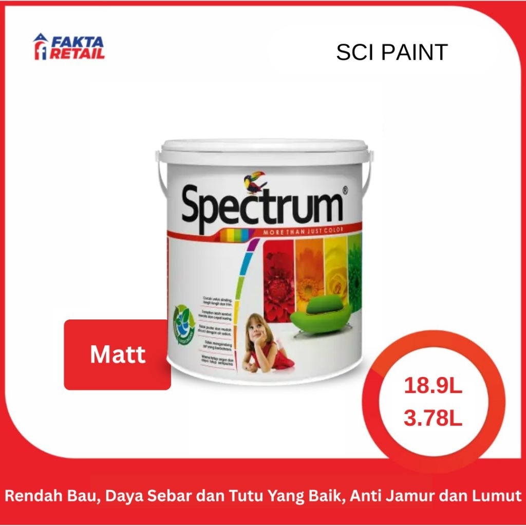 SPECTRUM INTERIOR EKSTERIOR PAINT 800 WHITE 18.9 Liter 3.78 Liter