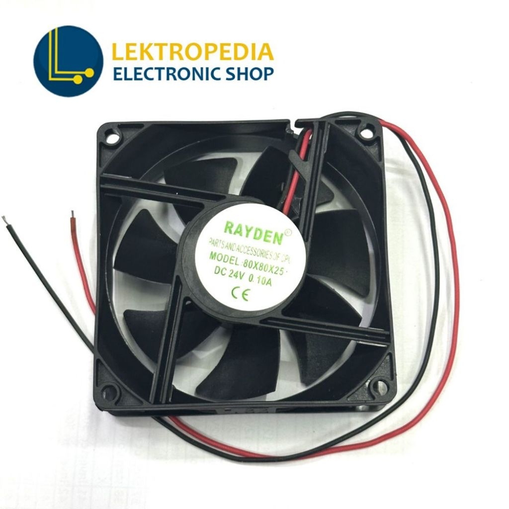 Fan DC 24V 8cm Kipas Cooling 8 cm 24 V Volt 24Volt 8x8 Pendingin