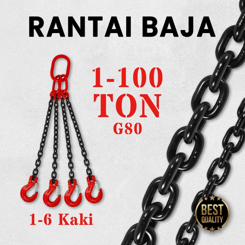 Load Chain / Rantai Baja G80 - 18 mm 20 mm 22 mm