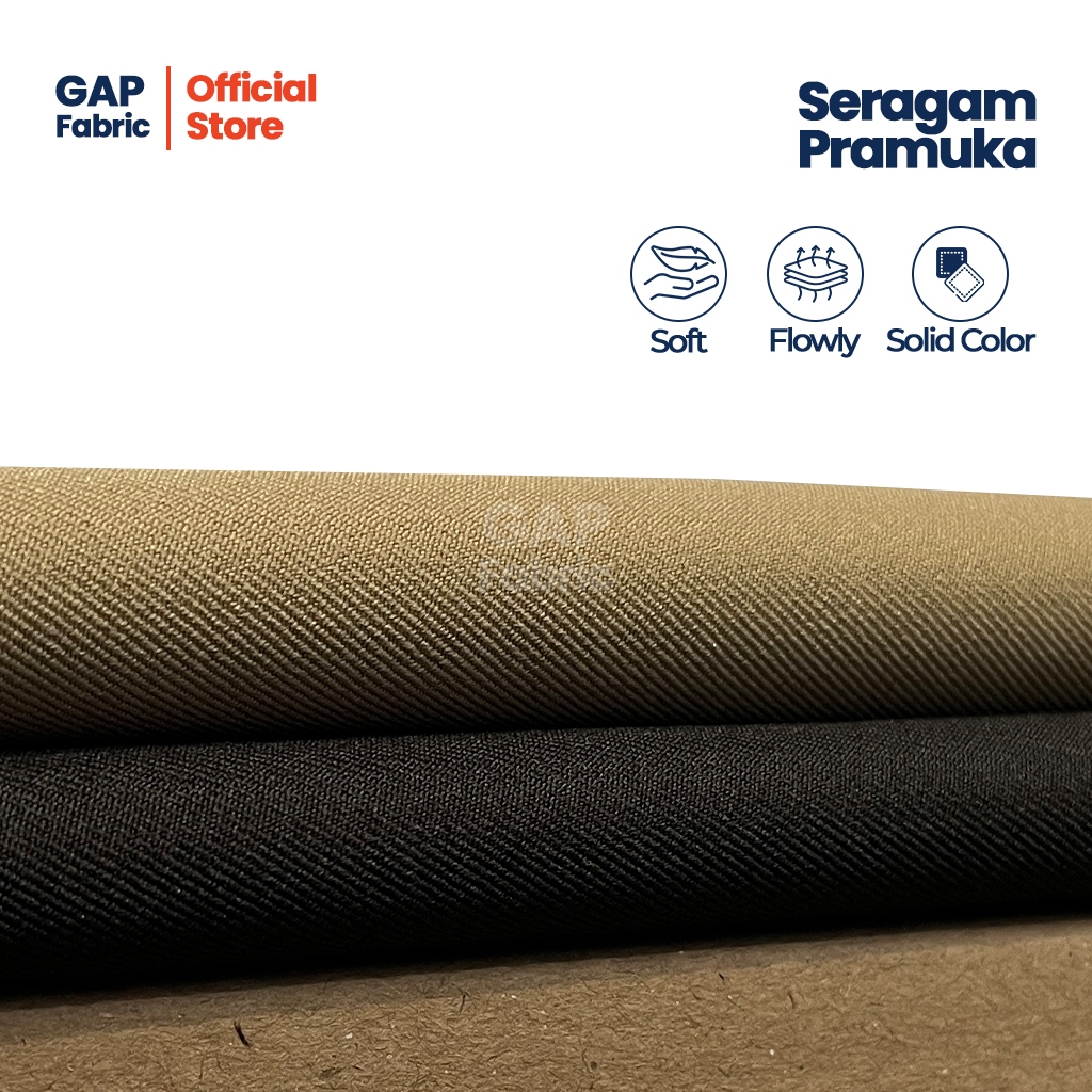 Kain Semiwool Twill Seragam Pramuka | Bahan Seragam PramukaPremium | Bahan Celana Pramuka | Bahan Ce