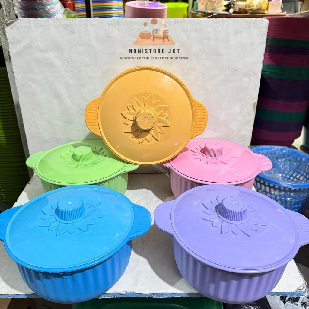 Basi Bulat Besar / Wadah Sayur Plastik Prasmanan / Mangkok Bulat Sop / Basi Plastik BPA Free Food Gr