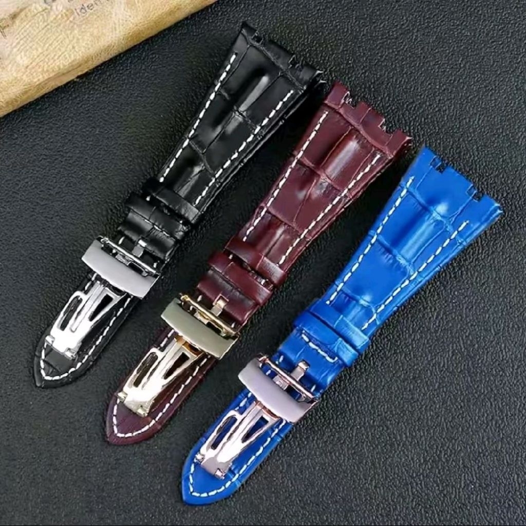 tali jam tangan kulit Audemars Piguet Strap AP Tahan Air Tahan Keringat Pria Kulit Fashion