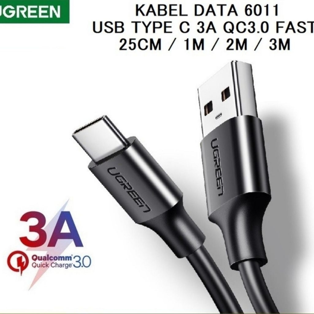 UGREEN Cable USB Type-C 1 M 2M 3M Nylon Braided Kabel Data